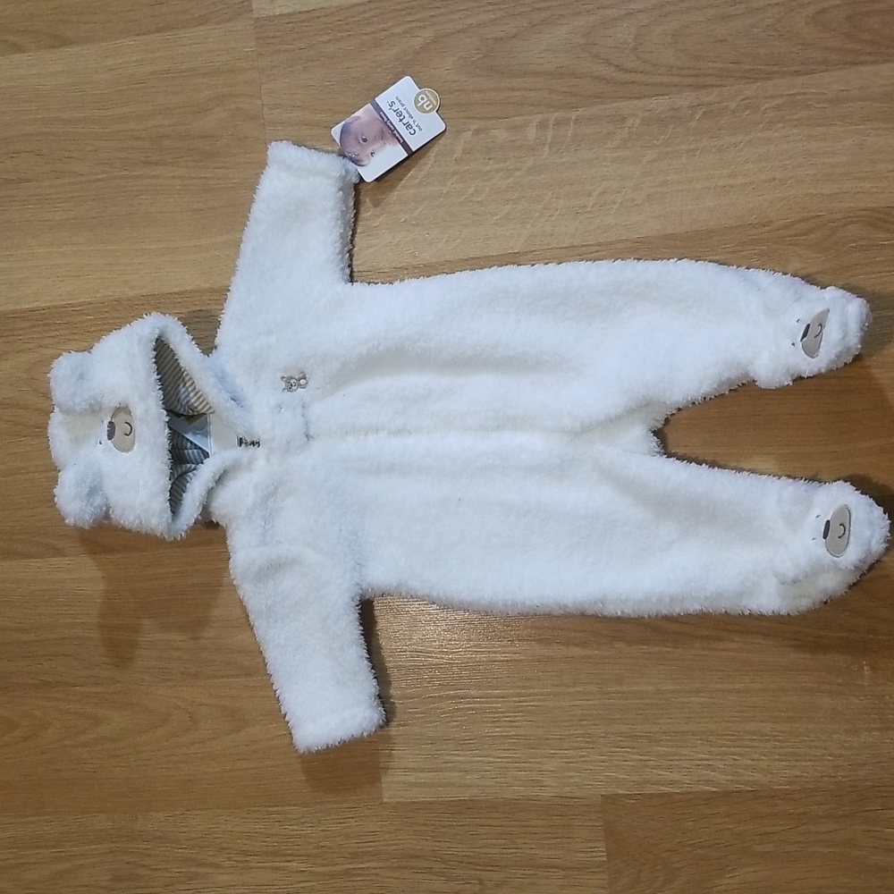Carter's unisex ivory sherpa pram newborn NWT